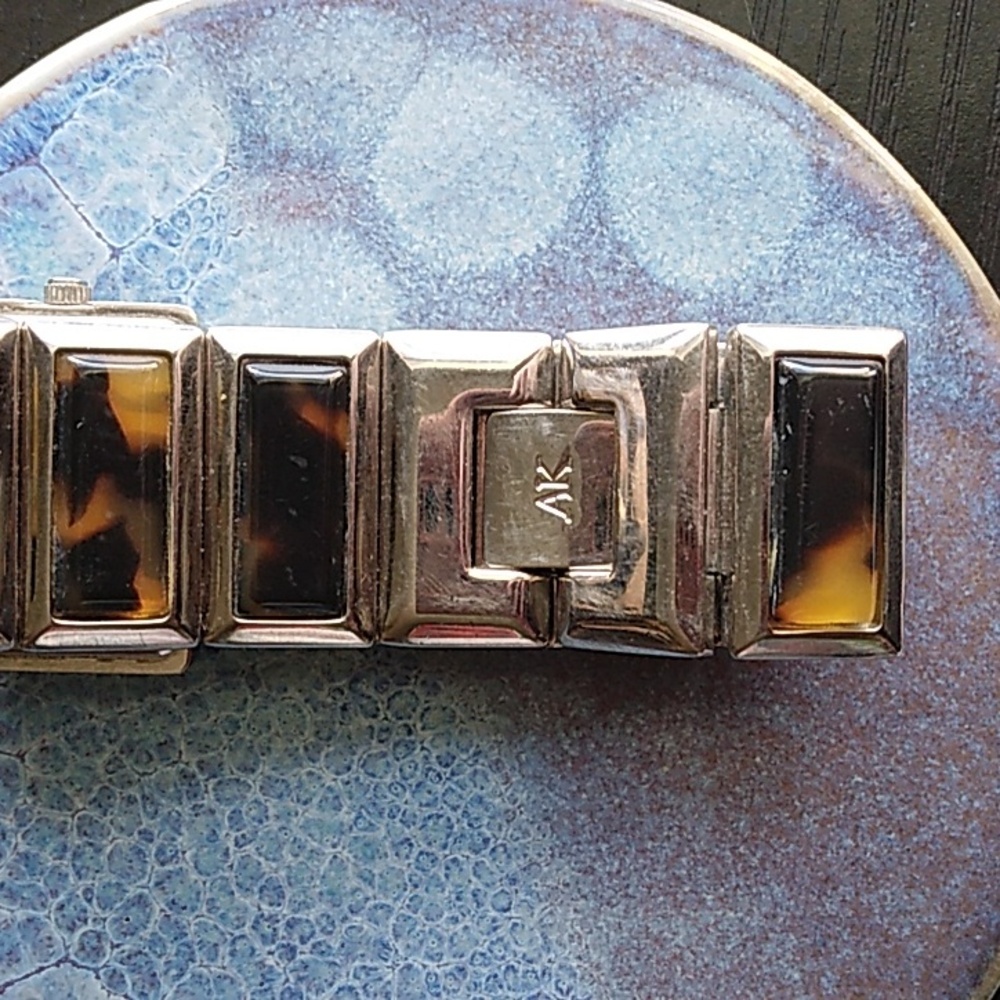 Anne Klein Tortoise and Silver Rectangular Watch - image 5